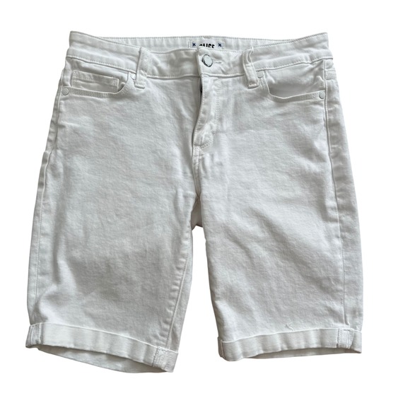 PAIGE Pants - PAIGE White Denim Cuff Hem Bermuda Shorts Women's Size 28